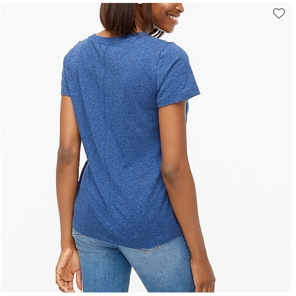 NWT J. Crew Heather Indigo Blue Girlfriend Crewneck Tee - SIZE M - Picture 6 of 10